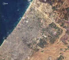 صورة جوية تظهر شمال قطاع غزة 