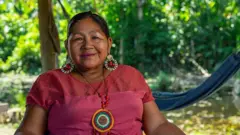 Mari Luz Canaquiri en su comunidad