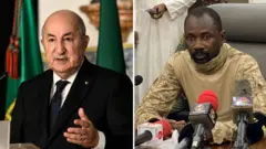 Algeria's President Abdelmadjid Tebboune and President Col Assimi Goïta of Mali