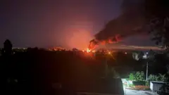 пожежа над містом