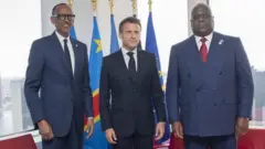Perezida Kagame, Perezida Macron na Perezida Tshisekedi