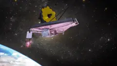 Ilustração do telescópio orbitando a Terra