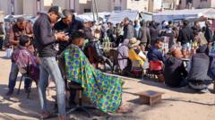 Palestinos desplazados en la ciudad de Rafah