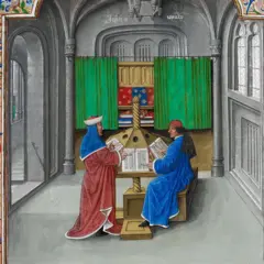 Gravura mostra Boccaccio e Petrarca