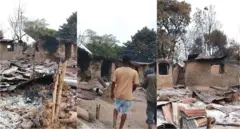 Ụlọ ndị a gbara ọkụ n'obodo Oso Edda dị n'Ebonyi Steeti
