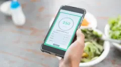 Kalori sayan bir telefon uygulamasının ekran görüntüsü. 