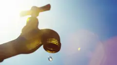 Last drop of water, symbolizing drought