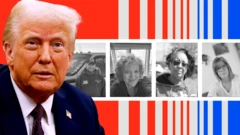 Trump con imágenes de estadounidenses.