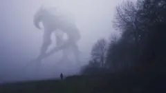 Ilustração de monstro na névoa