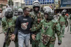 Arrestation d'un manifestant au Kenya en juin 2024