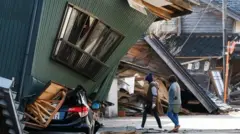 Tetemeko kubwa la ardhi katika Siku ya Mwaka Mpya 2024 liliangusha nyumba katikati mwa Japani