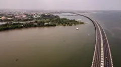 Dis aerial view show di third mainland bridge for Lagos on February 12, 2025. 
