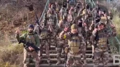 Y﻿ayınlanan videoda tabur üyeleri bozkurt işareti yapıp Türkçe "Yaşasın Turan" diye bağırıyor