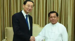 တရုတ်နိုင်ငံနိုင်ငံခြားရေးဝန်ကြီးဌာန၊ဒုတိယဝန်ကြီး မစ္စတာ စွန်းဝေတုန်နဲ့ စစ်ကောင်စီဥက္ကဋ္ဌ ဗိုလ်ချုပ်မှူးကြီးမင်းအောင်လှိုင် 