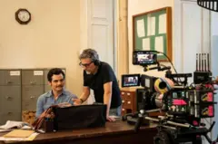 Wagner Moura e Kleber Mendonça Filho durante gravação do filme