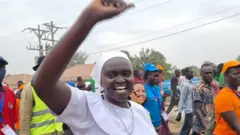 Umwe mu bagore bakoze uru rugendo ageze i Juba