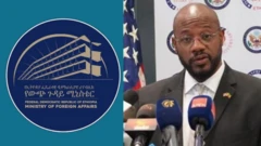 ኣርማ ሚንስትሪ ጉዳያት ወጻኢ ኢትዮጵያ (ፀጋም) - ኣምባሳደር ኣመሪካ ኣብ ኢትዮጵያ (የማን)