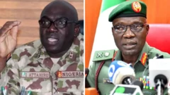 Chiefs of Army Staff Ibrahim Attahiru and Taoreed Lagbaja