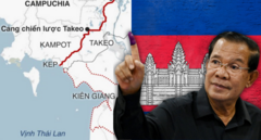 Ông Hun Sen và bản đồ phác họa dự án kênh đào Phù Nam Techo