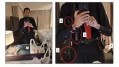 Fotos do departamento de justiça mostram Cole Allen posando em frente a um espelho com várias armas