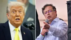 Imagen compuesta de donald trump y gustavo petro 
