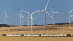 تاسیسات باتری در نیروگاه بادی هورنسدیل در استرالیا 