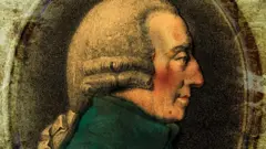 Ilustración de medallón con el retrato de Adam Smith de perfil