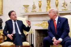 O secretário-geral da Otan, Mark Rutte, e Donald Trump