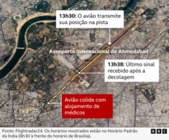 Mapa do local do acidente