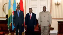 Uvuye ibumoso: Perezida Kagame, Lourenço na Tshisekedi