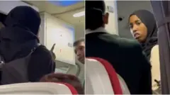 Fiidiyow muujinaya muran dhex maraya gabadha iy shaqaalaha dayaaradda 