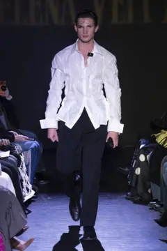 "Clavicular" na passarela, durante o desfile da coleção outono/inverno 2026-2027 de prêt-à-porter de Elena Velez, durante a Semana de Moda de Nova York (EUA), em 12 de fevereiro de 2026