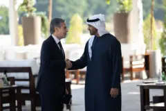 Aworan Blinken ati Minisita Mohammed bin Abdulrahman Qatar