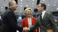 Dışişleri Bakanı Çavuşoğlu, Avrupa Komisyonu Başkanı von der Leyen ve AB Konseyi Dönem Başkanı İsveç'in Başbakanı Ulf Kristersson