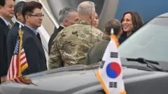 Kamala Harris yagiye muri Korea y'Epfo mu gitondo inyuma y'umusi umwe Korea ya Ruguru igerageje ibisasu vya misire 