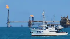 Plataforma petrolera en el golfo de México.