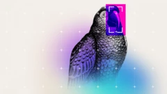 Inteligência artificial: os ilustradores que já têm empregos e criações 'roubados' por IA 3 Ilustração de papagaio colorido com quadro mostrando um rastreamento de seu bico