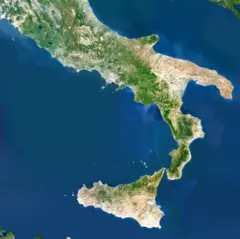 Mapa do sul da Itália