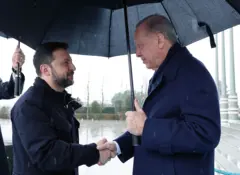 دیدار ولودیمیر زلنسکی، رئیس‌جمهور اوکراین با رجب طیب اردوغان، رئیس‌جمهور ترکیه در آنکارا
