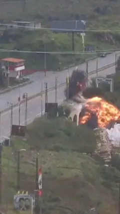 snimak vazdusnog napada i unistenja mosta u libanu