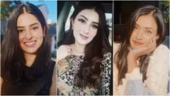 दाएं से बाएं (फरवा उंदल, रविल उंदल और बुशरा उंदल)