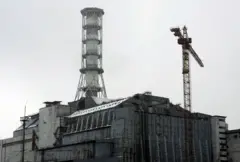 Así se veía el "sarcófago" sobre Chernóbil en 2006.