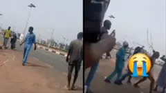 Aworan awọn janduku naa bi wọn ṣe n na awọn oluwọde.