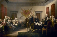 Quadro retrata a declaração da Independência dos EUA, em tela de John Trumbulls, de 1819