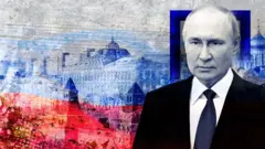 진지한 표정의 블라디미르 푸틴 러시아 대통령