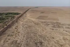 Vue aérienne d'une zone de Mopti au Mali