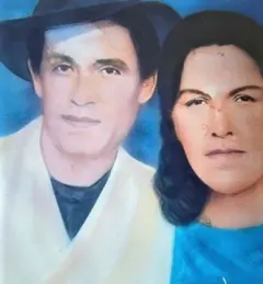 Foto colorida dos pais de Antonio