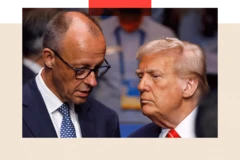 Friedrich Merz ao lado de Donald Trump