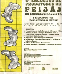 Cartaz de encontro de produtores de feijão em Taquarituba, nos anos 1990