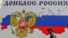 Propangadni ruski bilbord u Donjecku
